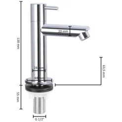 Differnz Toiletkraan Mix & Match - Chroom - 42cm