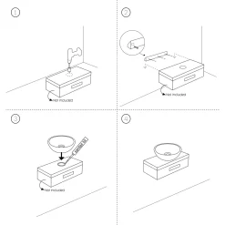 Differnz Waskom Badkamer Marba - Beton - Rond - Lichtgrijs - 47,5cm