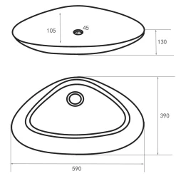 Differnz Waskom Badkamer Rigi - Keramiek - Glanzend - Wit - 59cm