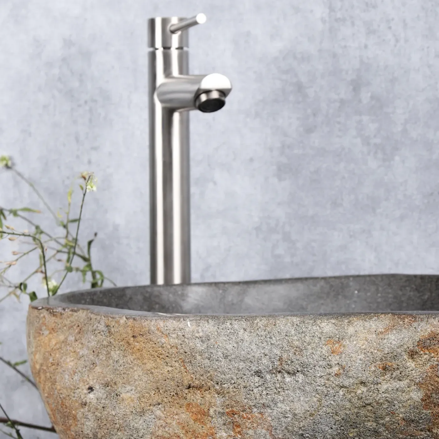 Differnz Waskom Lombok - Riviersteen - Rond - Grijs - 47x47x18cm