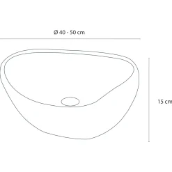 Differnz Waskom Lombok - Riviersteen - Rond - Grijs - 47x47x18cm
