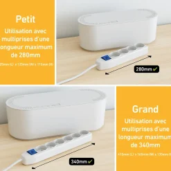 D-Line kabelbox opbergdoos voor 6-voudige stekkerdoos wit