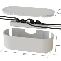 D-Line kabelbox opbergdoos voor 6-voudige stekkerdoos wit