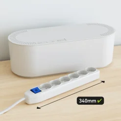 D-Line kabelbox opbergdoos voor 6-voudige stekkerdoos wit