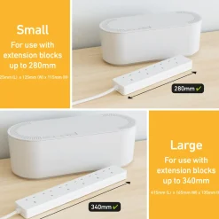 D-Line kabelbox opbergdoos voor 6-voudige stekkerdoos wit