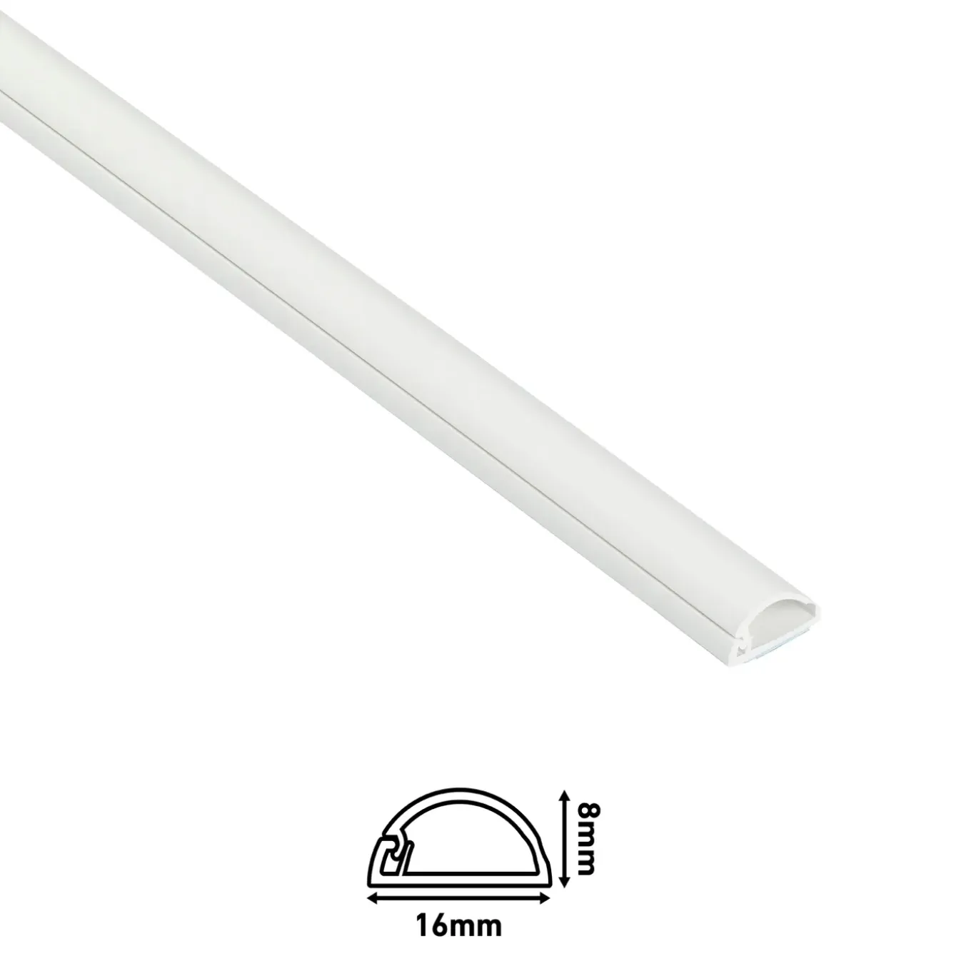 D-Line kabelgoot halfcirkel 16x08mm 2m wit