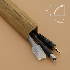 D-Line kabelgoot zelfklevend kwartrond 22x22mm 2m premium hout optiek
