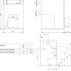DOMUSA - Stookolieketel - Jaka 30 Hfd Condens - Wit - 850 X 550 X 840 Mm - 28.7 Kw