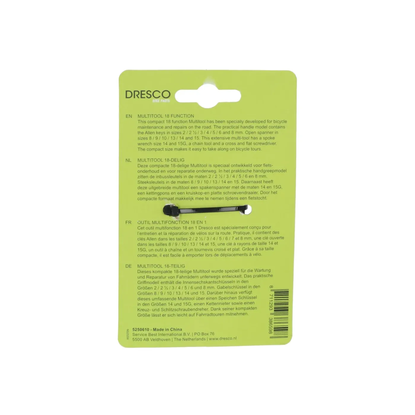 Dresco fietsgereedschap set 18-delig