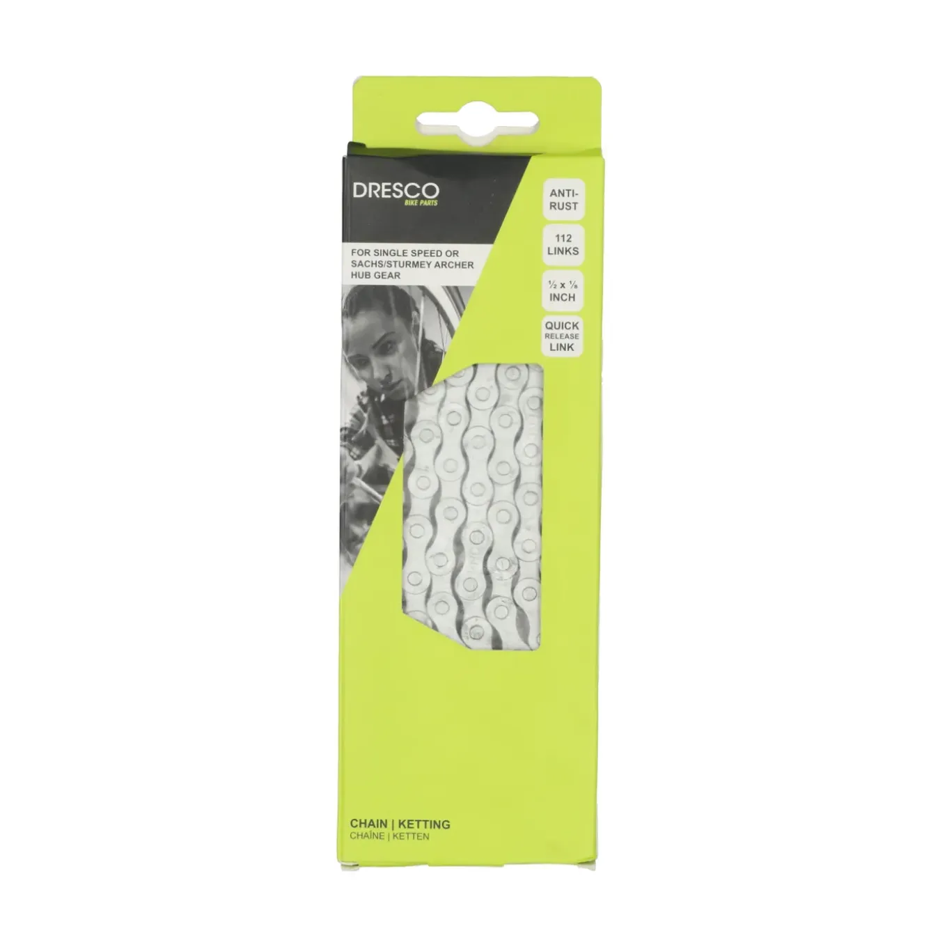 Dresco fietsketting anti-roest 112 schakels