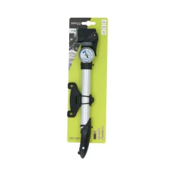 Dresco mini fietspomp met manometer 29,6cm