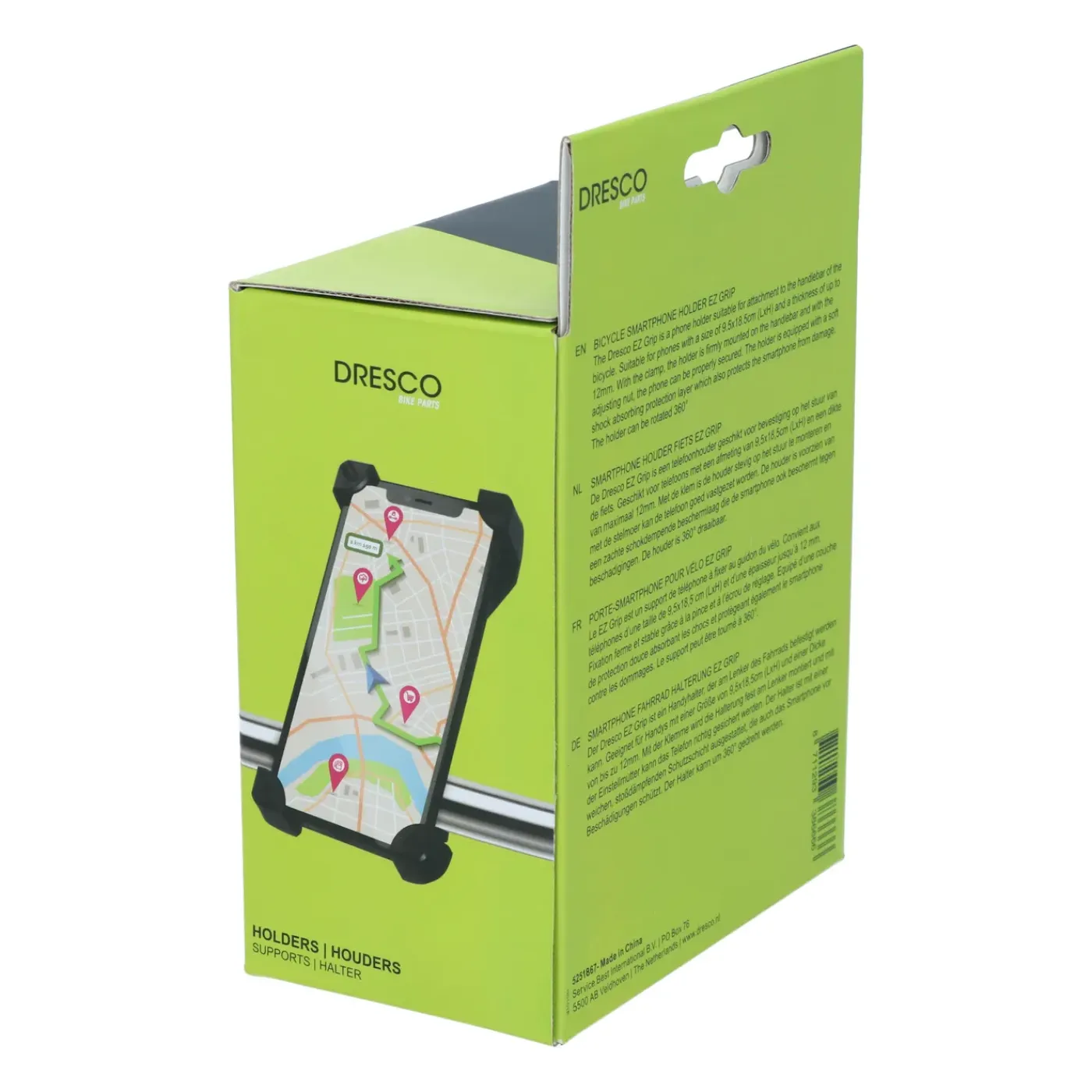 Dresco smartphone houder fiets EZ Grip zwart