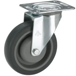 Dorner Helmer Dörner Helmer Zwaar Transportwiel - Stil - Rubber - Met plaat - diam. 100mm