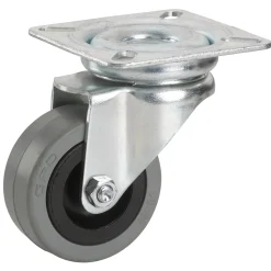 Dorner Helmer Dörner Helmer Zwenkwiel voor Meubels - Met rem - Rubber - Met plaat - diam. 50mm