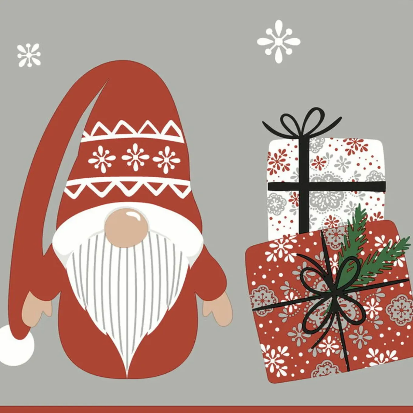 Duni Kerst Thema Servetten - 20x St - 33 X 33 Cm - Gnoom/kerstman