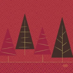 Duni Kerst Thema Servetten - 20x St - 33 X 33 Cm - Met Kerstbomen