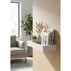 Duraline moderne wandplank wit 9003 40x4x15cm