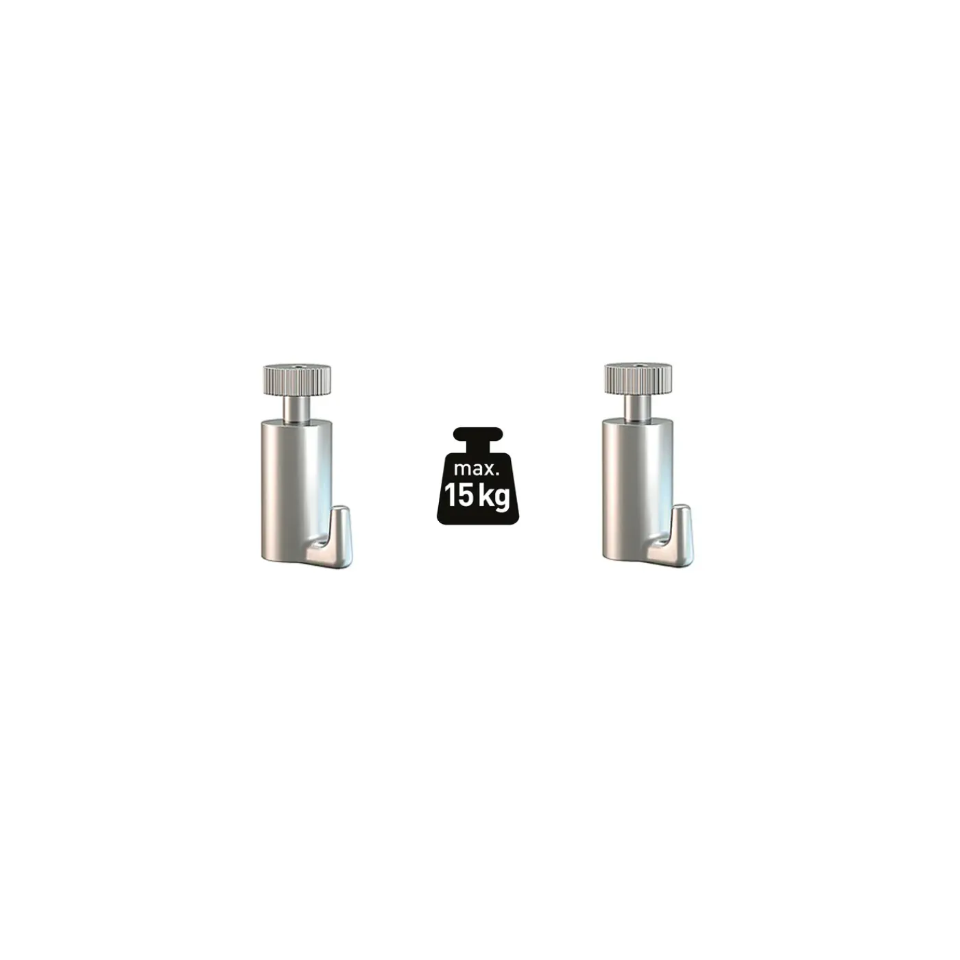 Duraline Muurhaak zware belasting PHS S/2 - voor ophangrail Click+Top+Up - 15kg - staal - 2 stuks