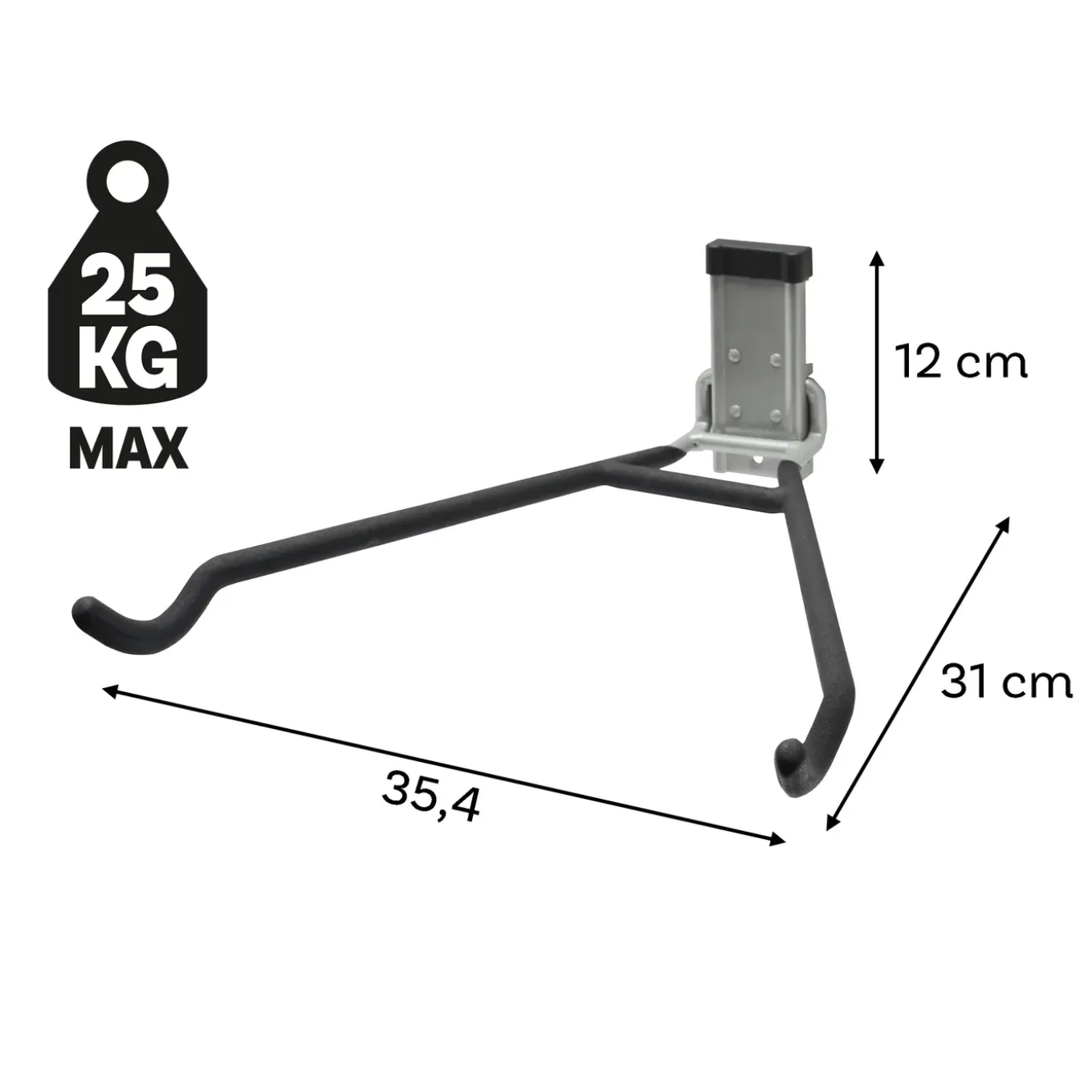 Duraline Track haak voor fiets mat zilver