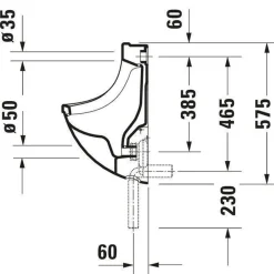 Duravit Starck 3 Urinoir Afzuigend - Met Achterinlaat - Met Bevestiging - Wit