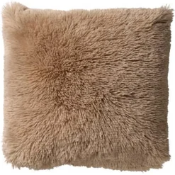 Overig Dutch Decor Sierkussen Fluffy - Zand - 45x45cm - Polyester - Inclusief binnenvulling