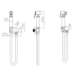 Dutchline Bidet Handdoucheset - Knijphendel - Geborsteld Koper