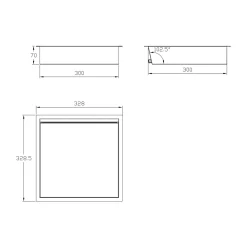 Dutchline Inbouwnis Met Ledstrip - 300x300 Mm - Mat Zwart