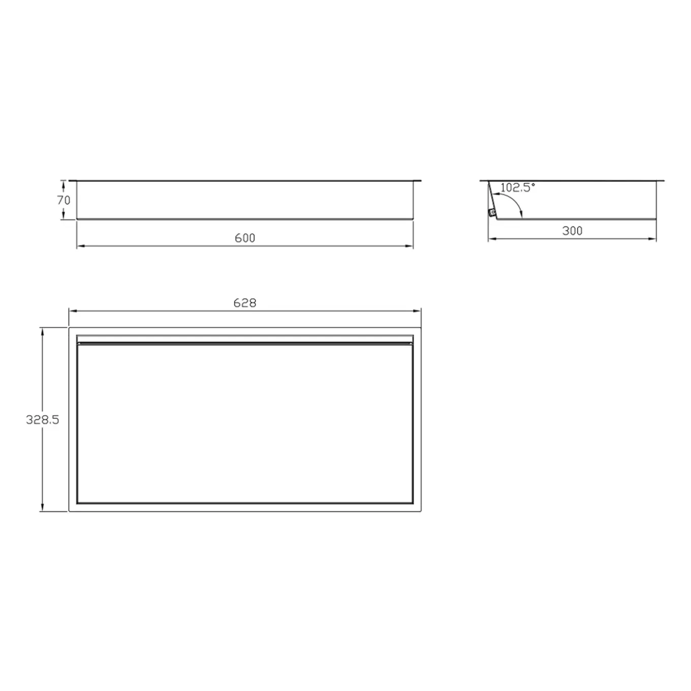 Dutchline Inbouwnis Met Ledstrip - 300x600 Mm - Geborsteld Messing Goud