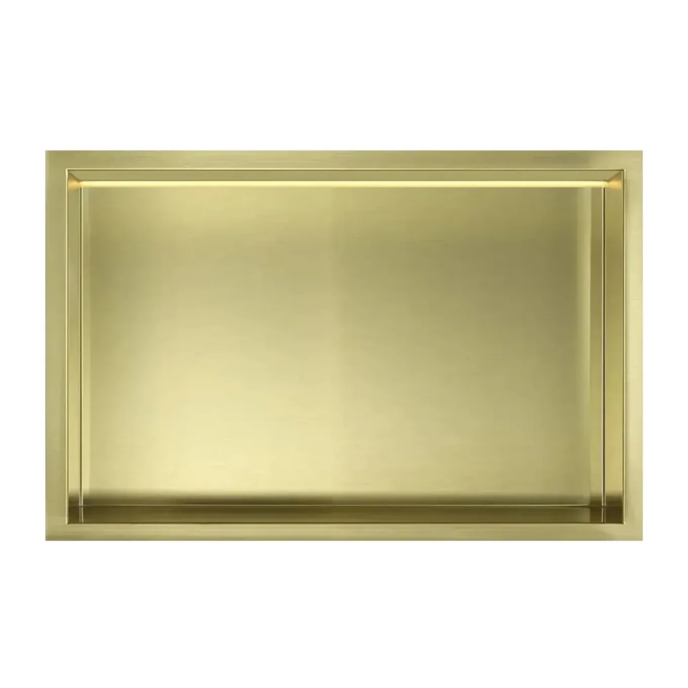 Dutchline Inbouwnis Met Ledstrip - 300x600 Mm - Geborsteld Messing Goud