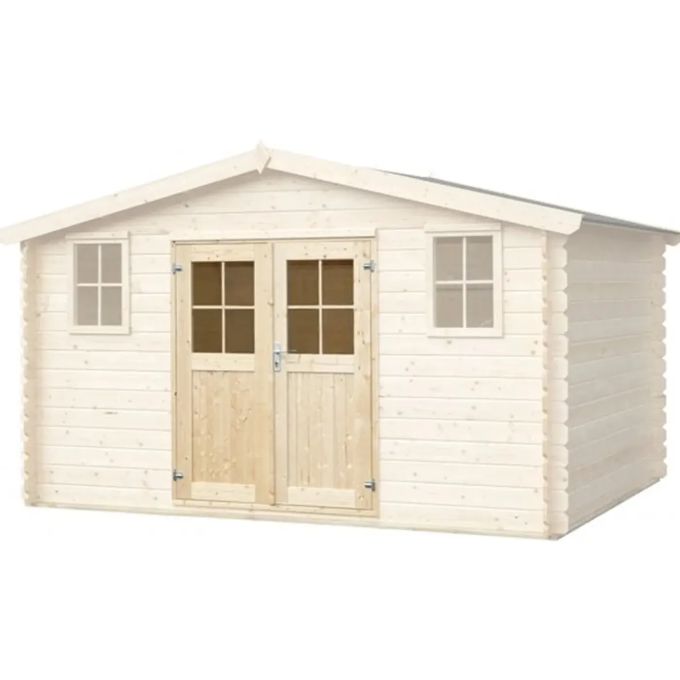 EASTWALL - Dubbele Blokhutdeur Met Plexiglas - 150 X 180 Cm - Onbehandeld Vurenhout