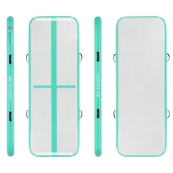 ECD Germany airtrack opblaasbare gymnastiekmat 3m mintgroen 10cm dik fitness yoga turnmat