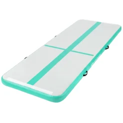 ECD Germany airtrack opblaasbare gymnastiekmat 3m mintgroen 10cm dik fitness yoga turnmat