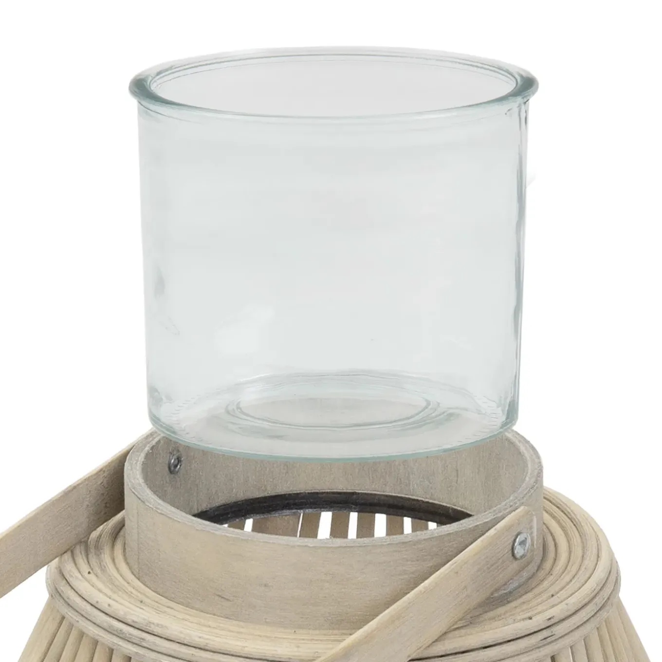 Ecd Germany Bamboe Lantaarn Houtkleur 50 Cm, Windlicht Met Glas Boho Tuinlantaarn Buiten
