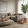ECD Germany Bamboe Lantaarn Houtkleur 47 Cm, Windlicht Met Glas Boho Tuinlantaarn Buiten