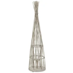 Ecd Germany Bamboe Lantaarn Met Led Houtkleur 91 Cm Windlicht Met Glas Boho Tuinlantaarn