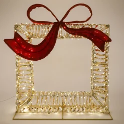 Ecd Germany - Geschenkdozen Led - Warmwit - 58x63cm - Verlicht Hert Met Timer Ip44 500 Led