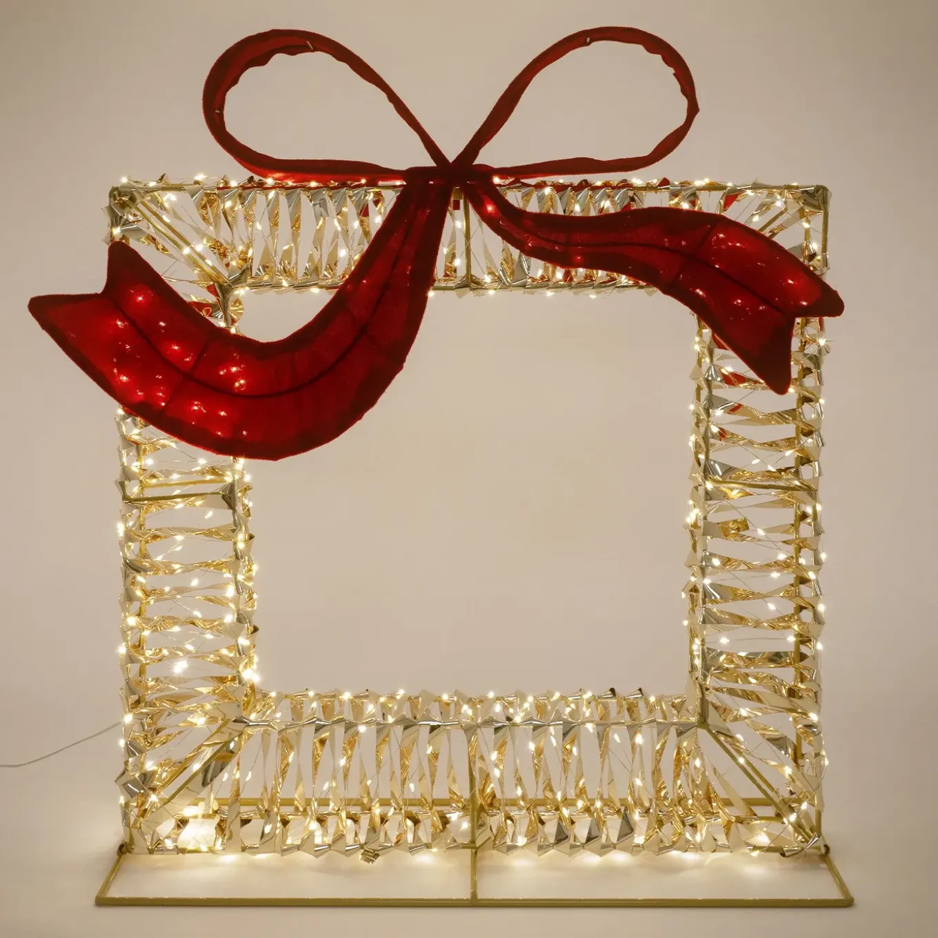 Ecd Germany - Geschenkdozen Led - Warmwit - 58x63cm - Verlicht Hert Met Timer Ip44 500 Led