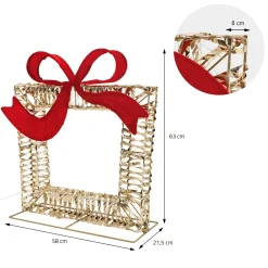 Ecd Germany - Geschenkdozen Led - Warmwit - 58x63cm - Verlicht Hert Met Timer Ip44 500 Led
