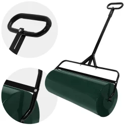 ECD Germany Grasrol Tuinroller Vulbaar 63 L Groen Staal 90 Cm Breed Handrol Voor Gazon
