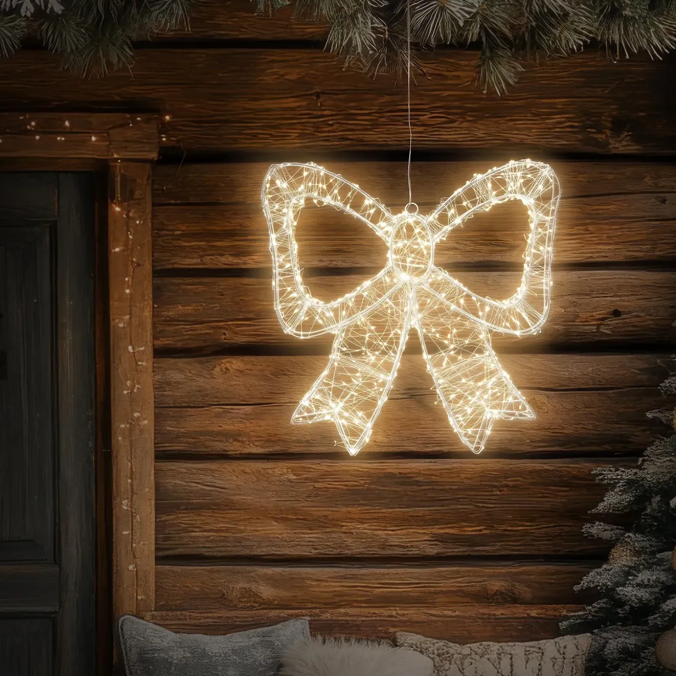 Ecd Germany Kerstdecoratie Led Kerststrik Met Timer Ip44 Spatwaterdicht 720 Led 48 X 46 Cm