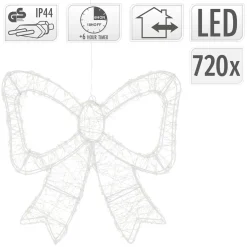 Ecd Germany Kerstdecoratie Led Kerststrik Met Timer Ip44 Spatwaterdicht 720 Led 48 X 46 Cm