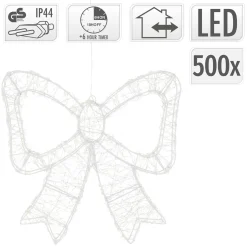 ECD Germany Kerstdecoratie Led Kerststrik Met Timer Ip44 Spatwaterdicht 500 Led 37 X 33 Cm