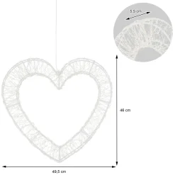 ECD Germany Kerstdecoratie Led Hartvormige Met Timer Ip44 Spatwaterdicht 720led 49,5x46 Cm
