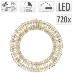 Ecd Germany Kerstlichtkrans Ø 50 Cm 720 Micro-leds Warm Wit Licht Ip44 Timer