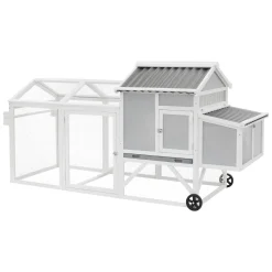 ECD Germany Kippenhok 160x110x70 cm mobiel kippenhuis van massief hout voor buiten