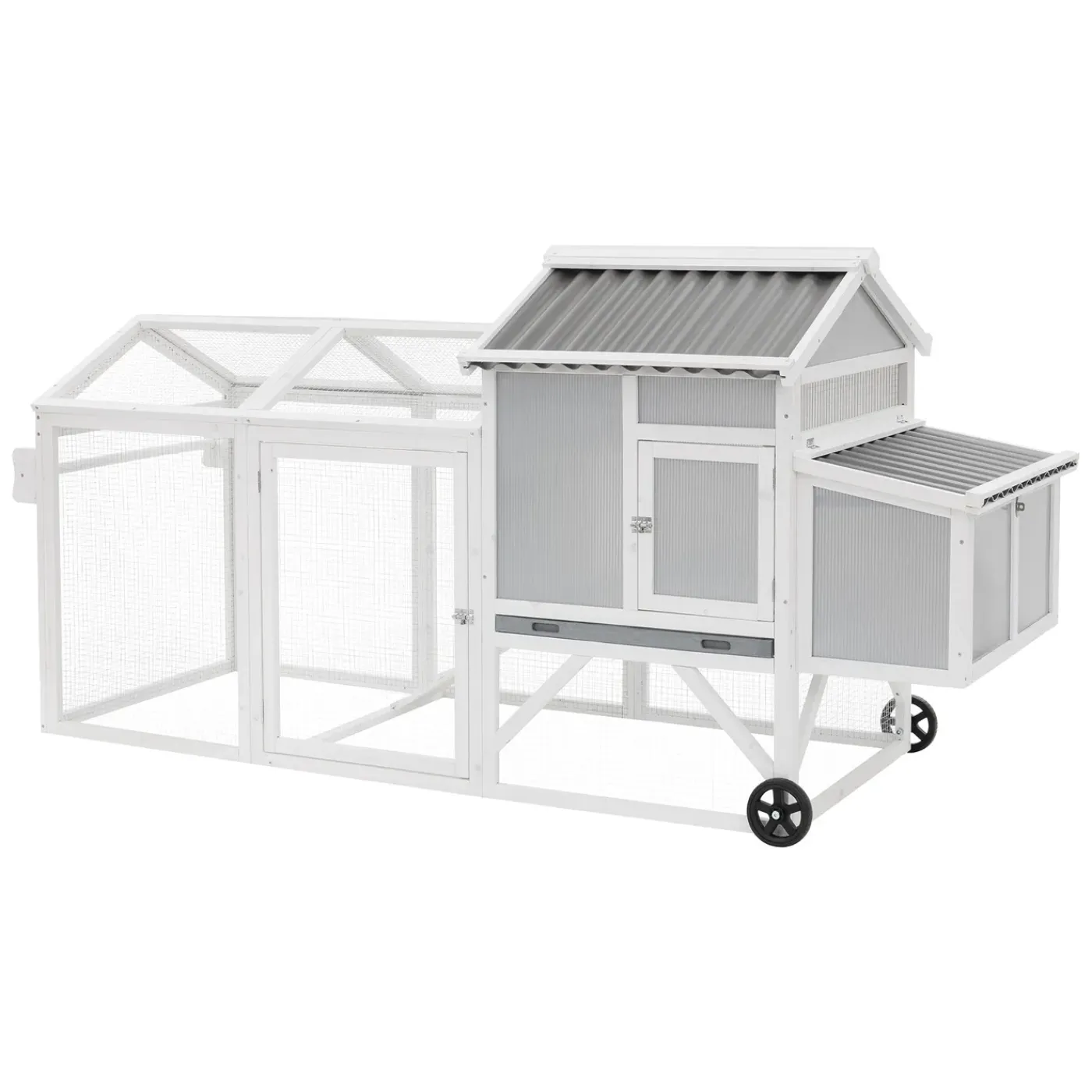 ECD Germany Kippenhok 160x110x70 cm mobiel kippenhuis van massief hout voor buiten