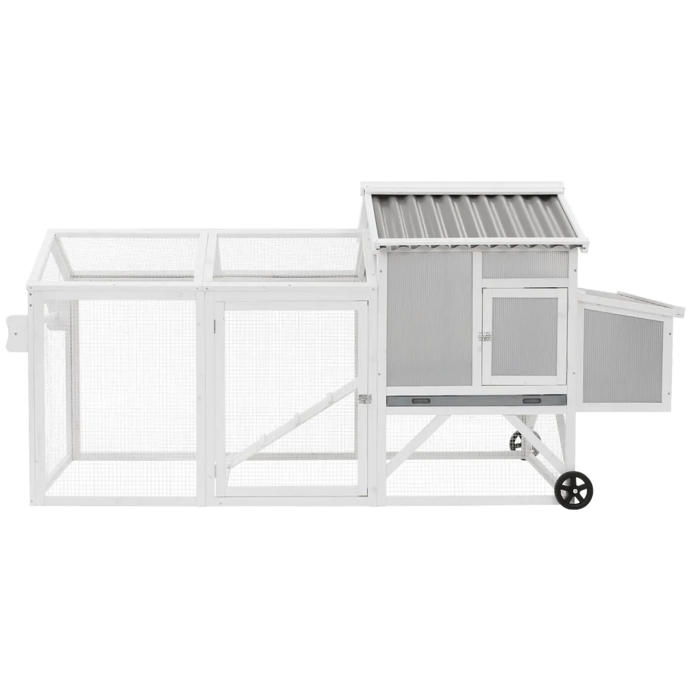 ECD Germany Kippenhok 160x110x70 cm mobiel kippenhuis van massief hout voor buiten