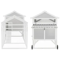 ECD Germany Kippenhok 160x110x70 cm mobiel kippenhuis van massief hout voor buiten