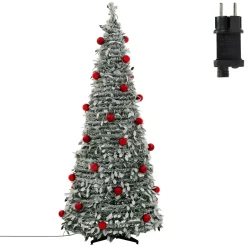 Ecd Germany - Kunstkerstboom Pop Up - Groen Met Sneeuw - 180 Cm - 150 Led Met 8 Standen