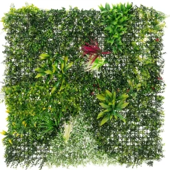 ECD Germany kunstplanten wandpaneel 100x100 cm tropische gloed UV bestendig balkon tuin